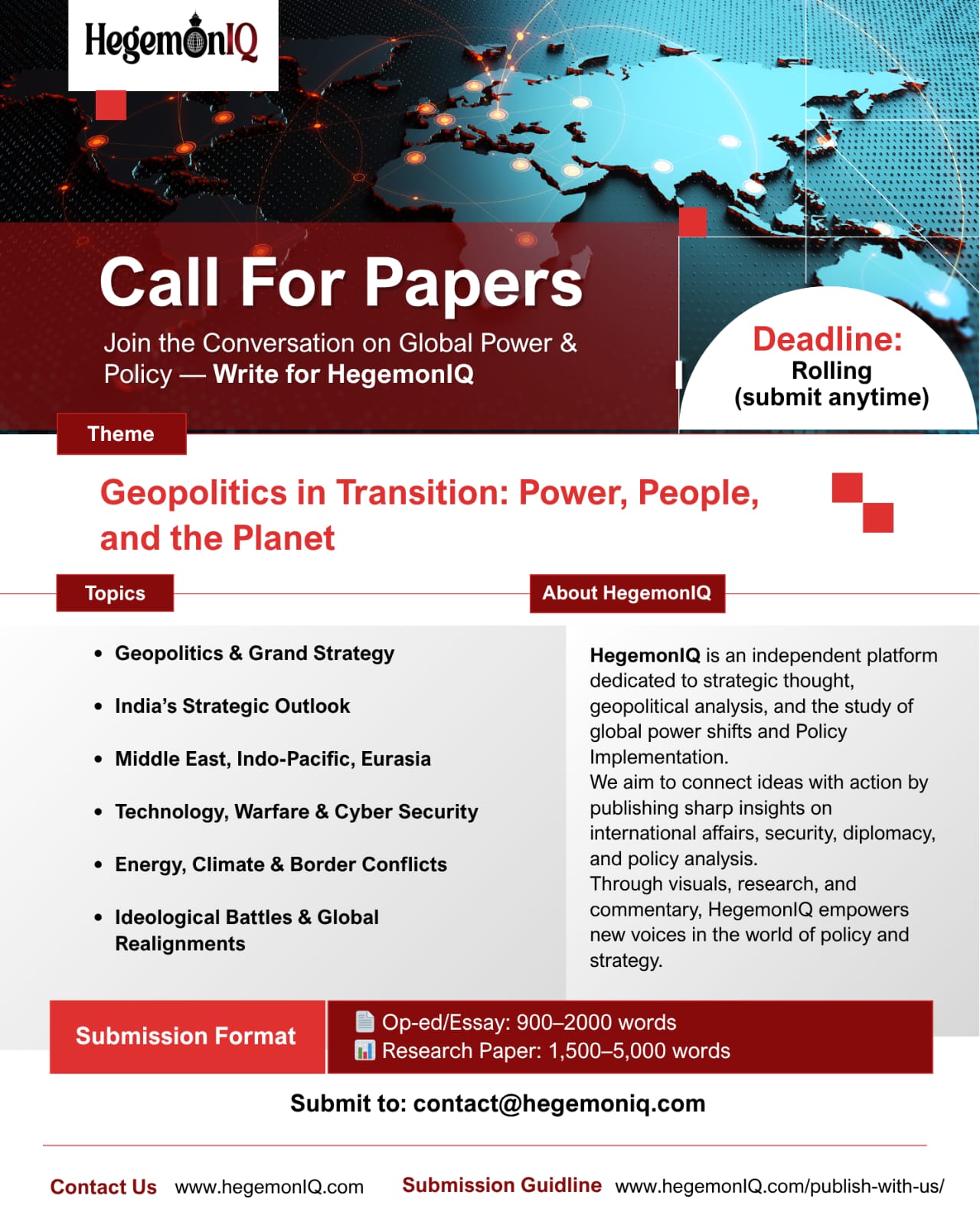 Call for papers for HegemonIQ