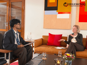 Ambassador of Norway H.E. May-Elin-Stener in a candid interview conversation with Hegemoniq Associate Director on diplomacy and global affairs.