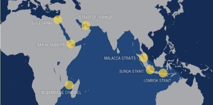India’s Maritime Soft Power: Amplifying SAGAR through EU Strategic Convergence Key maritime Chokepoints in the Indian Ocean Region to show India's Maritime Soft Power